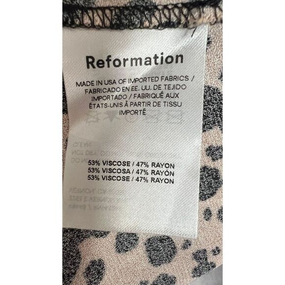 Reformation Elton Midi Dress Womens Size 0 Leopard Print Cutout Short Sleeve - Picture 7 of 8